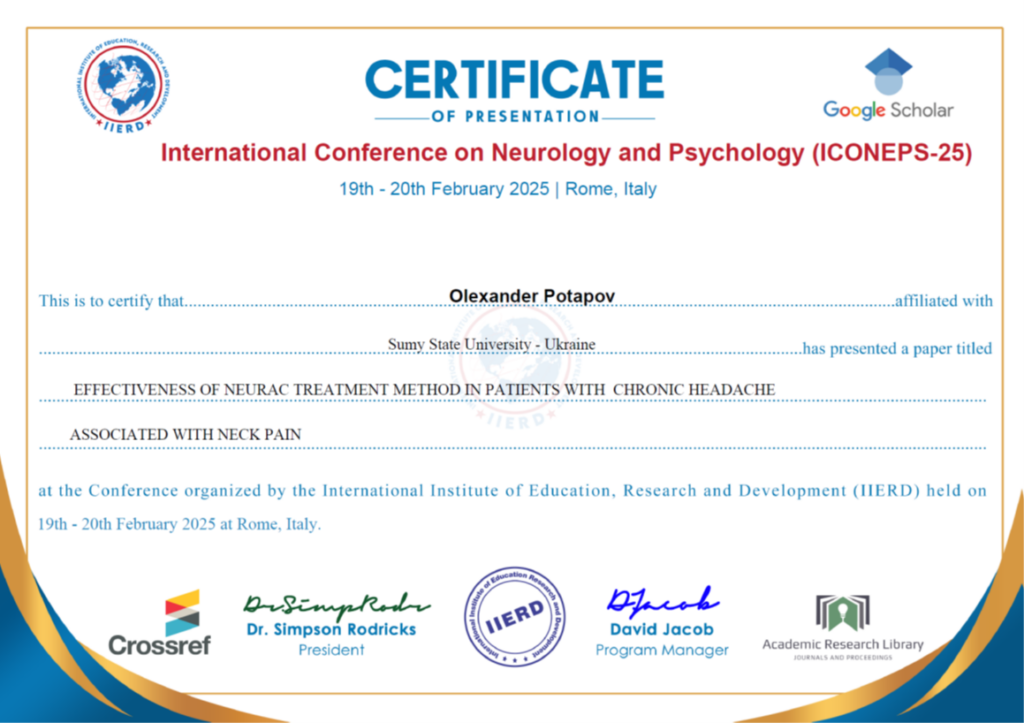 International Conference on Neurology and Psychology (ICONEPS-25) | 19th - 20th February 2025 | Rome, Italy